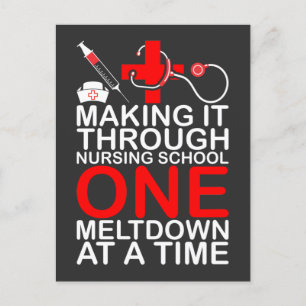 Nursing Life Making It Through Nursing School Invitation Postcard