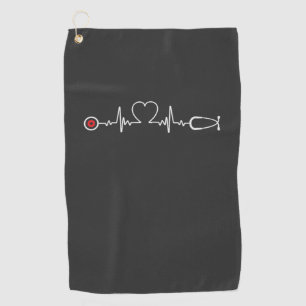 Nursing Life   Nurse Heartbeat Golf Towel