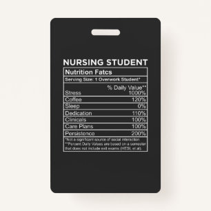 Nursing Life   Nursing Student Nutrition Facts Badge