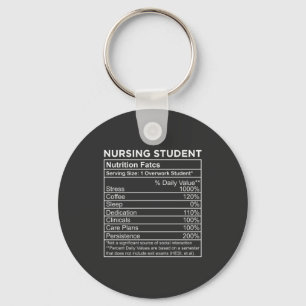Nursing Life Nursing Student Nutrition Facts Keychain
