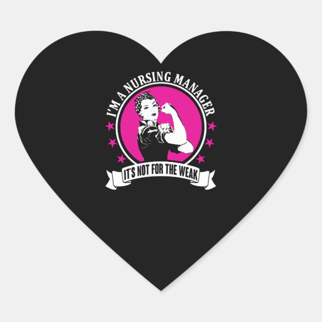 Nursing Manager Heart Sticker (Front)