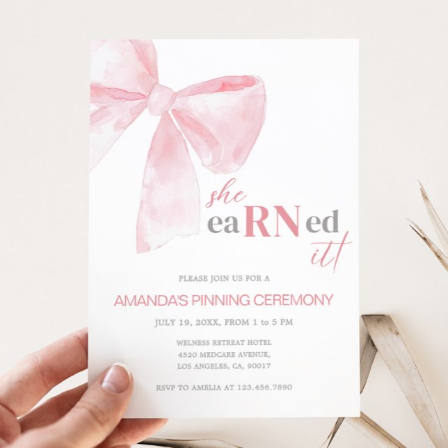 Nursing Medical RN Pinning Graduation Party Invitation (Medical Nurse RN Pinning Graduation Party)
