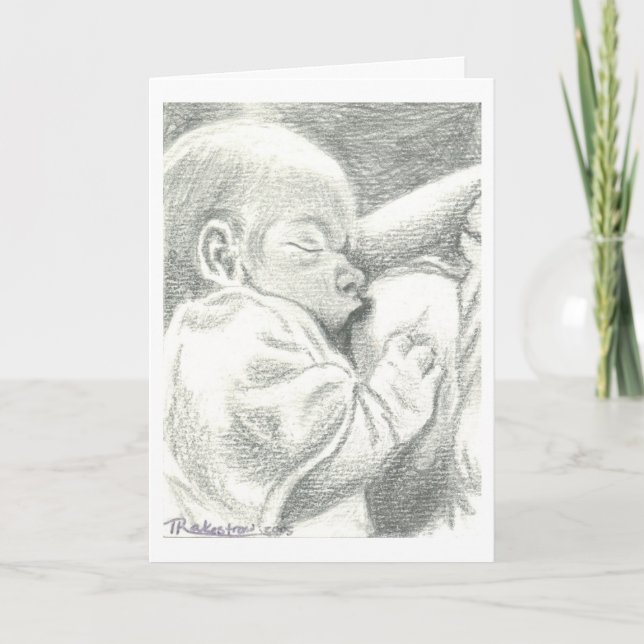 Nursing Newborn Birth Announcement (Front)