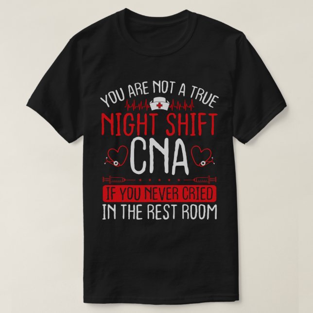 Nursing Night Shift CNA Essentials Funny Nursing A T-Shirt (Design Front)