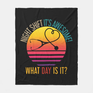 Nursing Night Shift Funny Quote Nurse Fleece Blanket