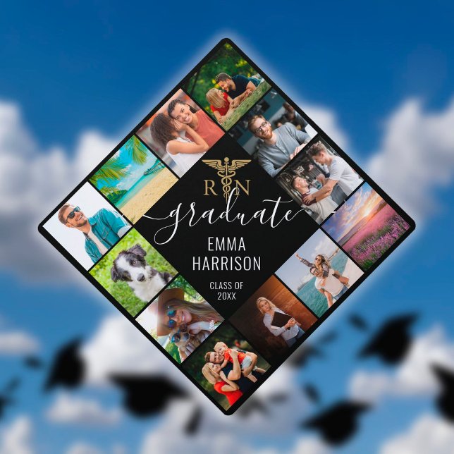 Nursing Photo Collage Personalized Graduate Name  Graduation Cap Topper (Creator Uploaded)