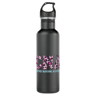 Nursing Pink Leopard Certified Nursing Assistant C 710 Ml Water Bottle