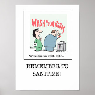Nursing Poster B - Remember to Sanitize!