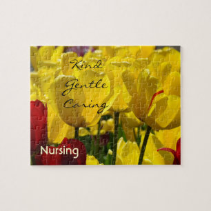 Nursing puzzle Kind Gentle Caring Yellow Tulips