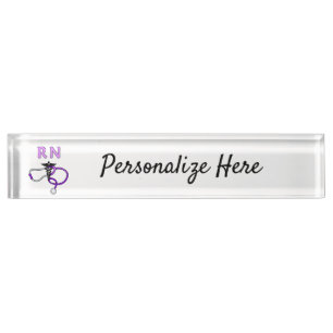 Nursing RN Stethoscope Personalized  Nameplate