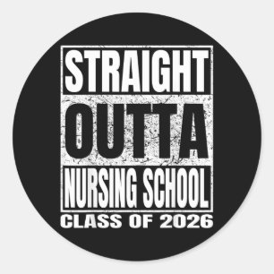 Nursing School Funny 2026 Nurse Graduation Classic Round Sticker