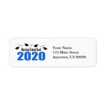 Nursing School Grad 2020 Caps And Diplomas (Blue)