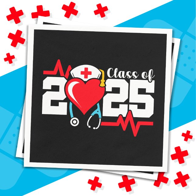 Nursing School Graduate 2025 Nurse Graduation Napkin (Creator Uploaded)