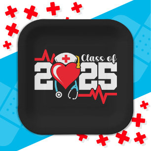 Nursing School Graduate 2025 Nurse Graduation Paper Plate