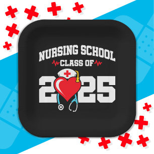 Nursing School Graduate 2025 Nurse Graduation Paper Plate