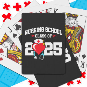Nursing School Graduate 2025 Nurse Graduation Playing Cards