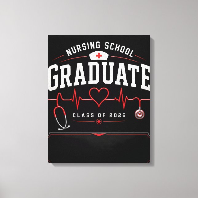 Nursing School Graduate 2026 Custom Gift Canvas Print (Front)