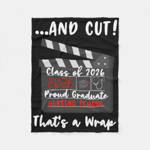 Nursing School Graduate 2026 Funny Graduation Nurs Fleece Blanket