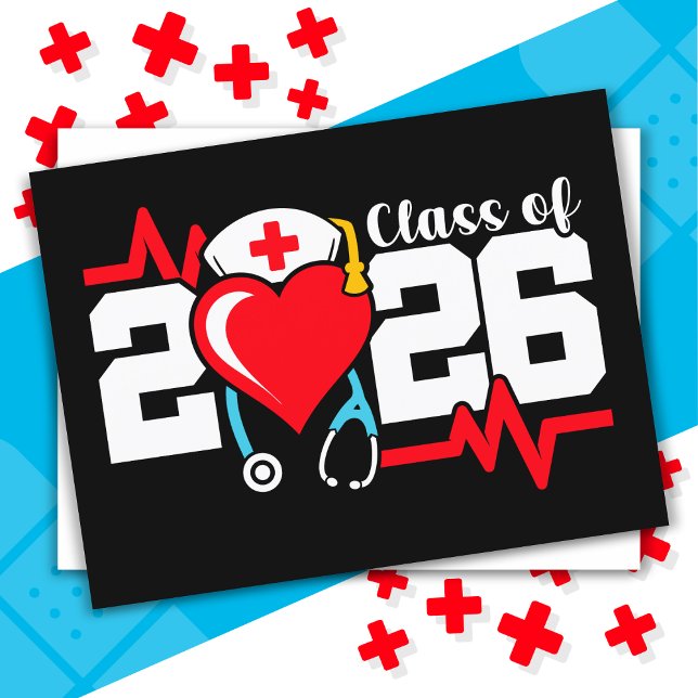 Nursing School Graduate 2026 Nurse Graduation Postcard (Creator Uploaded)