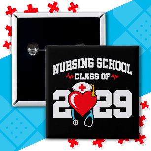 Nursing School Graduate 2029 Nurse Graduation 2 Inch Square Button