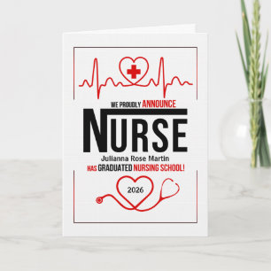 Nursing School Graduate Announcement with Name