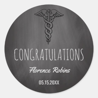 Nursing School Graduate | Caduceus Graduation Classic Round Sticker