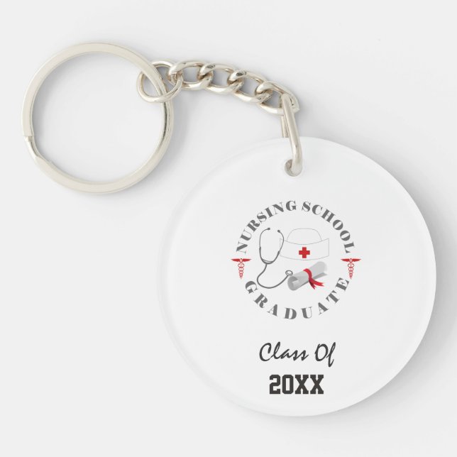 Nursing School Graduate Gear Keychain (Front)