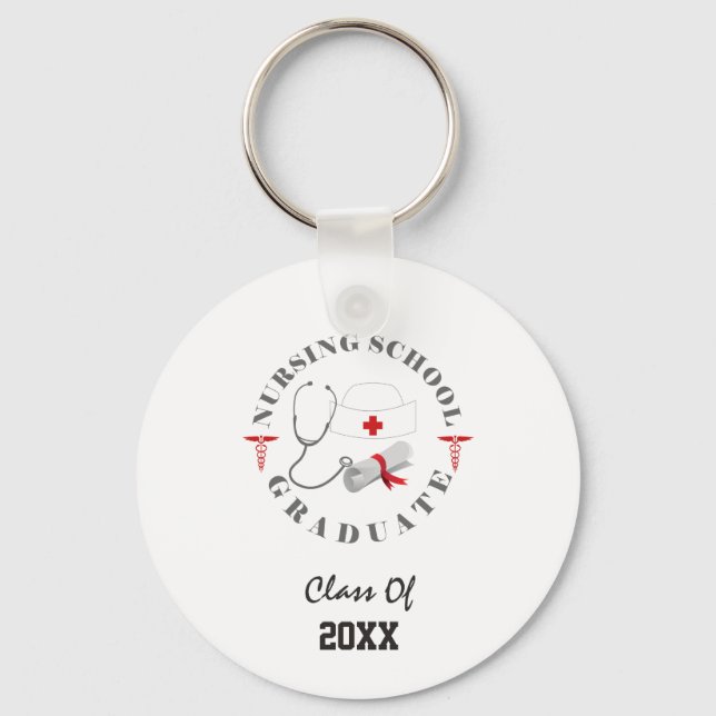 Nursing School Graduate Gear Keychain (Front)