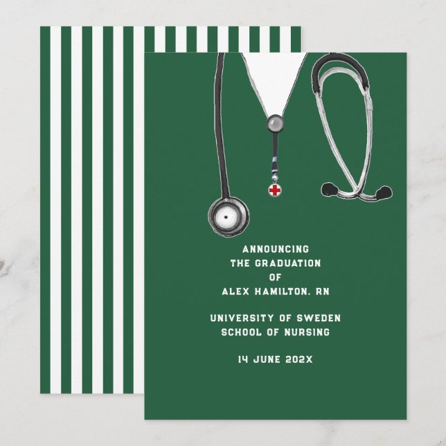 Nursing School Graduation Announcement (Front/Back)