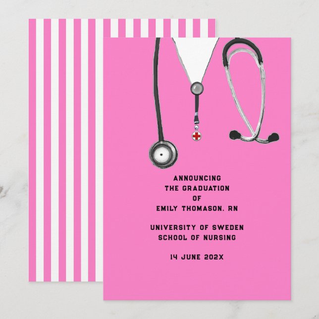 Nursing School Graduation Announcement (Front/Back)