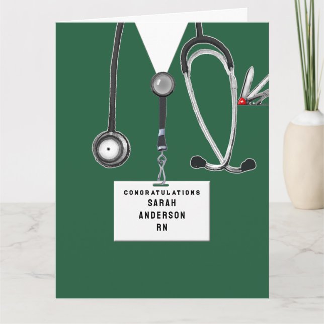 Nursing School Graduation  Card (Front)