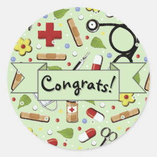 Nursing School Graduation Congrats Classic Round S Classic Round Sticker