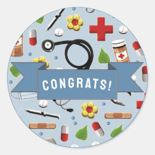 Nursing School Graduation Congrats Classic Round Sticker
