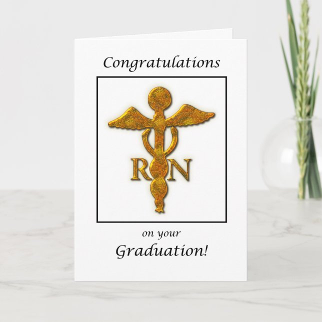 Nursing School Graduation Graduation Antique Gold Card (Front)