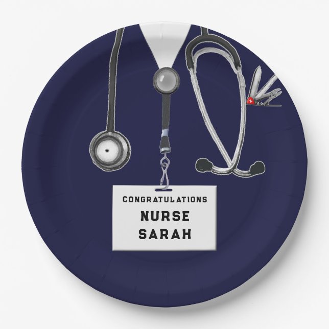 Nursing School Graduation Paper Plate (Front)