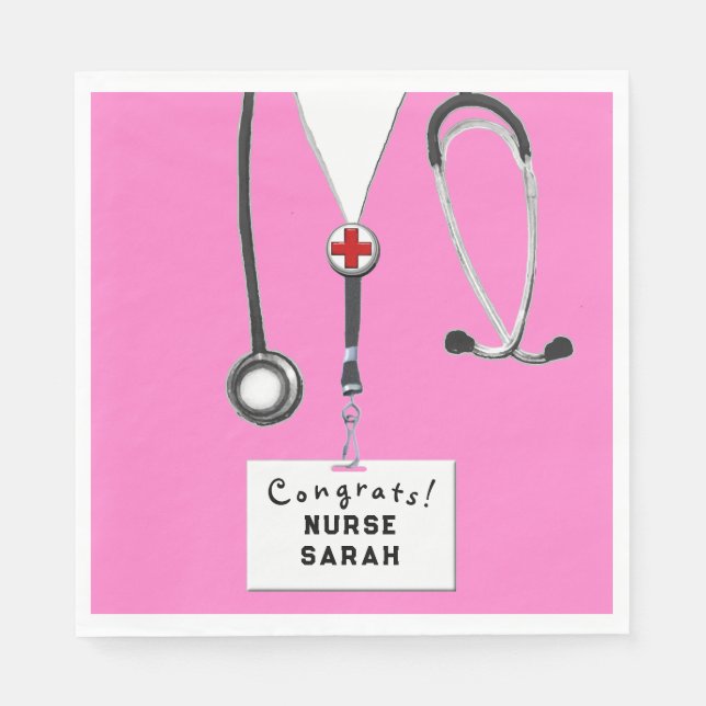 Nursing School Graduation Party Napkin (Front)