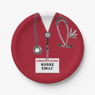 Nursing School Graduation Party Paper Plate
