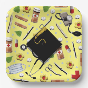 Nursing School Graduation Party Paper Plate