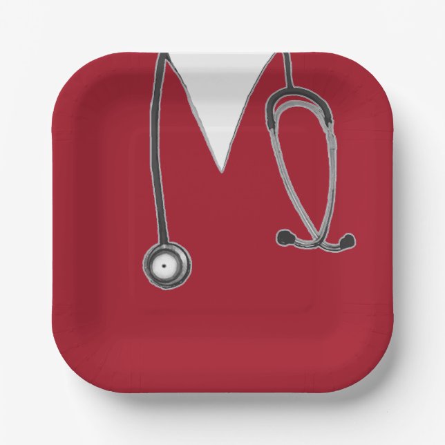 Nursing School Graduation Red Paper Plate (Front)