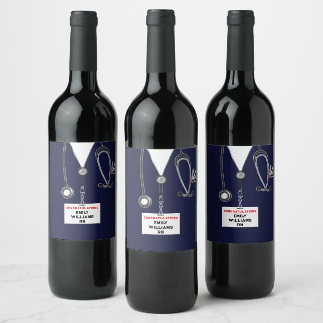 Nursing School Graduation Wine Label (Bottles)