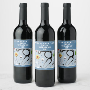 Nursing School Graduation Wine Label