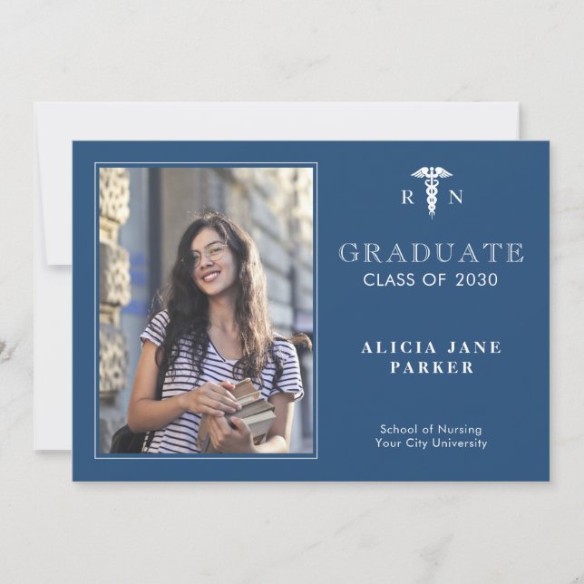 Nursing school graduation year photo announcement (Front)