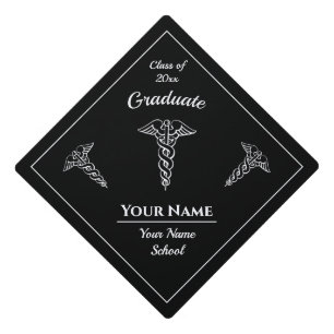 Nursing School name Class of 20XX Caduceus logo Graduation Cap Topper