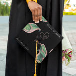 Nursing School Pink Tropical Leaf Custom Monogram Graduation Cap Topper<br><div class="desc">You've earned it - so why not show it off!! This grad cap topper can be personalized with your name, school, graduating year and your own photo(s). Leave a lasting impression with this stunning personalized design. Add your custom wording to this design by using the "Edit this design template" boxes...</div>