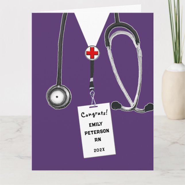 Nursing School RN Nurse Graduation Card (Front)