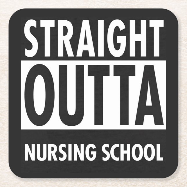 Nursing School  Square Paper Coaster (Front)