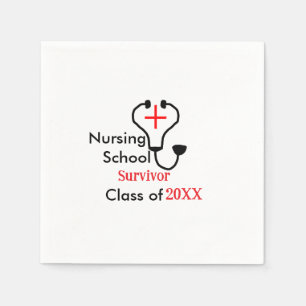 Nursing School survivor class of 20XX medical nurs Napkin