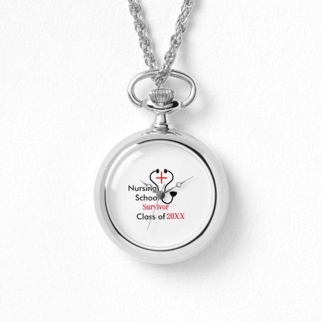 Nursing School survivor class of 20XX medical nurs Watch (Front)