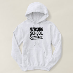 Nursing school survivor funny hoodie sweater
