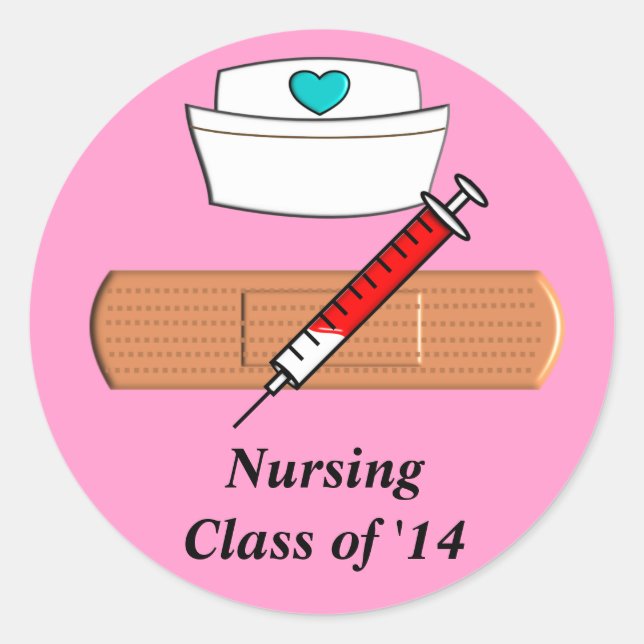 Nursing Student Class of 2014 Stickers Pink (Front)
